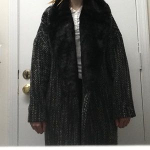 H&M faux fur long coat